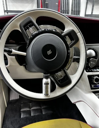 Rolls-Royce steering wheel leather cleaning and protection